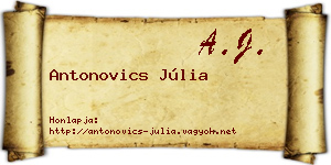 Antonovics Júlia névjegykártya