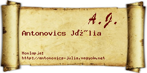 Antonovics Júlia névjegykártya